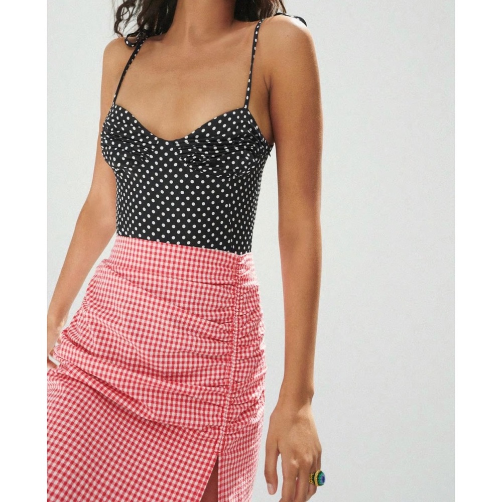 COPY - POLKA DOT PRINT SATIN EFFECT BODYSUIT ZARA